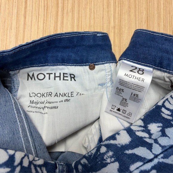 Mother Looker Ankle Zip Ombré Magical Flowers Floral Jeans Women’s 28 Blue Chic - Picture 12 of 15